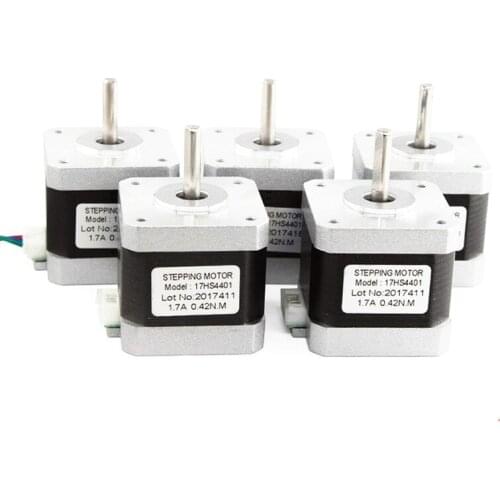 5Pcs 4-lead Nema17 Stepper Motor 42 motor Nema 17 motor 42BYGH 40MM 1.7A (17HS4401) motor for CNC XYZ