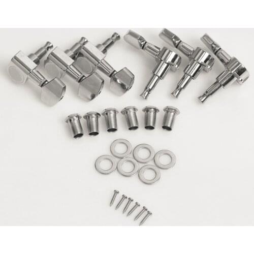 6pcs New Chrome Inline Guitar String Tuning Pegs Tuners Machine Head Professional Durable Head For Acoustic Electric Guitar