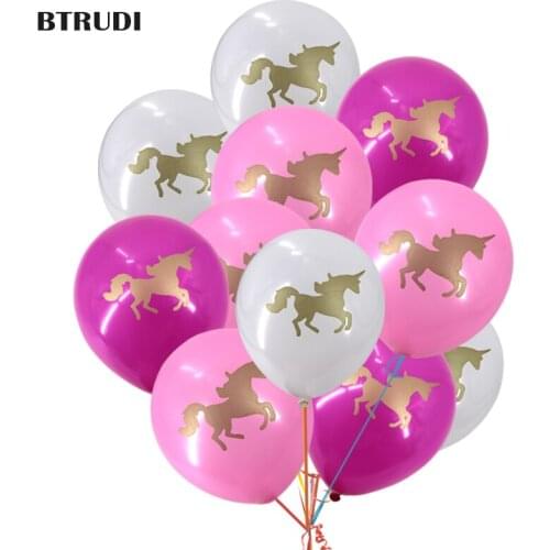 Unicorn party print balloons 10inch 30/50pcs Theme party baby shower Happy birthday party decorated balloon Two unicorn prints
