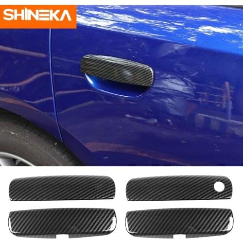 SHINEKA Car Sticker 4pcs for Dodge Charger ABS Carbon Fiber Door Handles Trim for Dodge Charger 2010-2019 Accessories