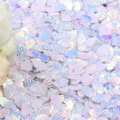 15g Iridescent Sparkle Shell Glitter Confetti 7MM Purple For Baby Shower Confetti Party Table Scatter Decor HW22
