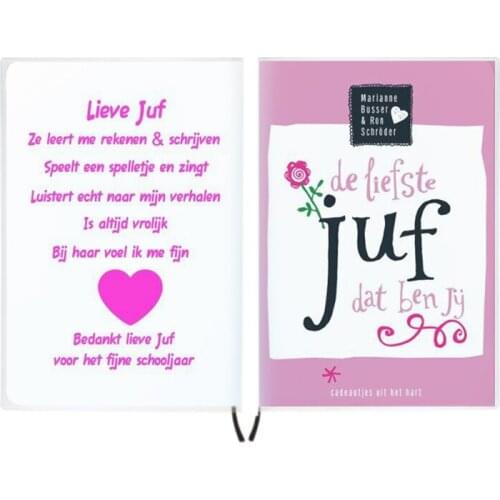 Notebook VOOR DE Liefste Juf Notitieboekje Noek Bedankt Meester Gedicht Cadeau Mijn Lieve JUF Thank You Teacher Day Gift Dairy