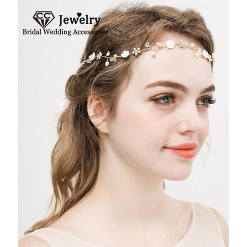 CC Hairband Wedding Hair Accessory for Women Bridal Headdress Engagement Jewelry Flower Shape Headbands Romantic Hairwear HS125