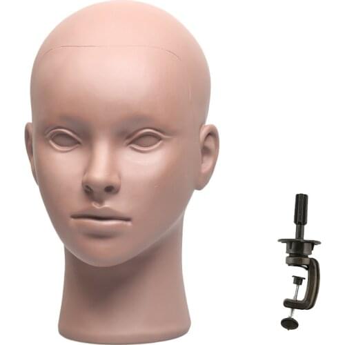 Black Mannequin Head For Wig And Headphone Stand Hair Dummy Stand Female Mannequin Head Plastic Training Head Makeup Doll Head