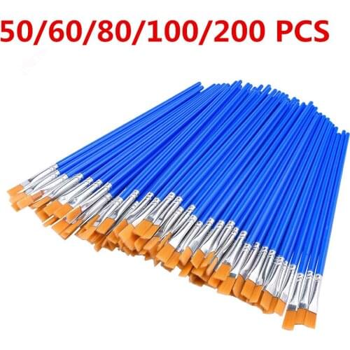 50/60/100PCS Small Fine Nylon Hair Paint Brushes For Drawing Watercolor Brushes Paint Brush Pen Children Art for Artist Supplies