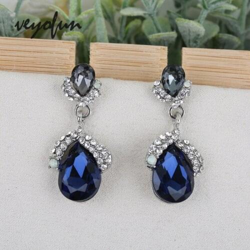 Veyofun Classic Crystal Drop Earrings Elegant Party Dangle Earrings Fashion Jewelry for Women Gift Wholesale