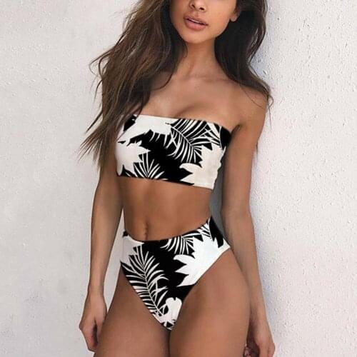 High Waist Bikini Set Swimwear Women Summer Swimsuit Swimming Suits Bikini Set Beachwear Sexy Leves Leopard Print Lady Suit