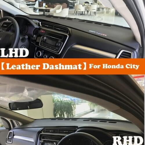 Leather Dashmat Accessories Car-Styling Dashboard Covers Pad Dash Mat Sunshade Carpet For Honda City 2015 2016 2017 2018 2019