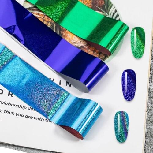 4*100 Pure Color Metallic Foil For Nail Slider Holographic Transfer Wrap Sticker Manicure Decor Nail Foil Set