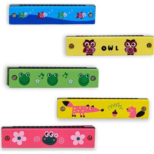 16 Holes Cute Harmonica Musical Instrument Montessori Educational Toys Cartoon Pattern Kids Wind Instrument Children Gift
