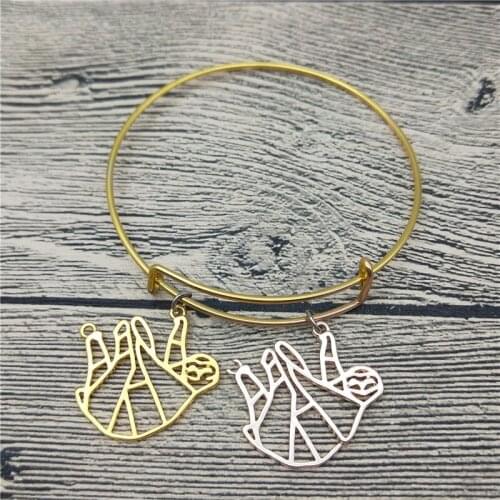 Trendy New Origami Sloth Bangles Cute Origami Sloth Car Bangles Bracelets Fashion Animal Pet Jewellery