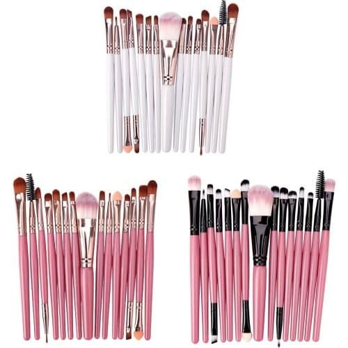 15pcs Eye Makeup Brush Set Artificial Fiber Eye Shadow Foundation Powder Eyelash Make Up Brush Cosmetic Beauty Tool Kit