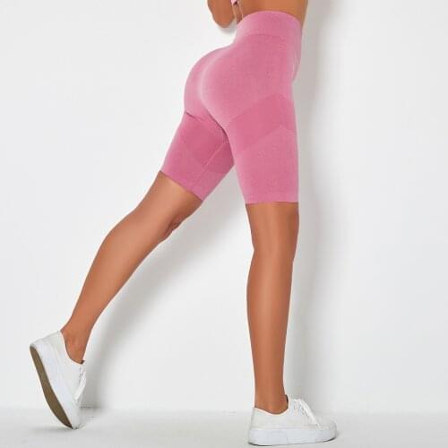 New Style High Waist Seamless Leggings Gym Shorts Fitness Yoga Short Scrunch Sports Yoga Shorts Spandex Pink Short Pants