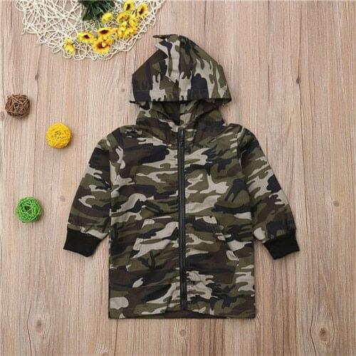 Kids Clothing Toddler Kids Baby Boys Girls Camo Dinosaur Zipper Coat Hoodied Long Sleeve Outwear Clothes Winter Autumn Tops