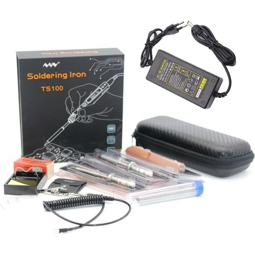 Original TS100 Soldering Iron Station 65W Programmable Mini Electric Solder Iron Adjustable Temperature Solder with Power Supply