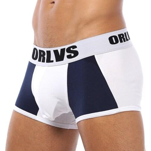 ORLVS Brand 50PC/LOT Wholesale Mesh Comfortable Underwear Sexy Gay Boxers Cotton Men Underpants Quick Dry Men Boxers Sleepwear