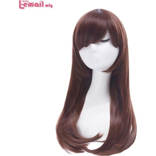 L-email wig Game OW D.Va Cosplay Wigs DVA Cosplay Brown Wig Heat Resistant Synthetic Hair Women Game Cosplay Wig Halloween