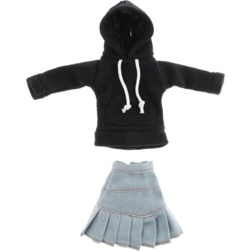 Girl Doll Pleated Skirt And Sweatshirt Tops Hoodie, Ball Jointed Doll Clothes