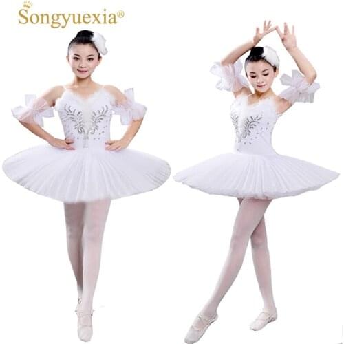 Adult Professional Swan Lake Tutu Ballet Costume Hard Organdy Platter Skirt Dance Dress 6 layers