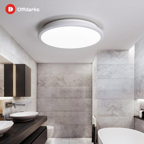 OFFDARKS Modern recessed ceiling light 6500K, waterproof LED ceiling lamp for kitchen, bedroom, bathroom porch 15W / 22W / 28W