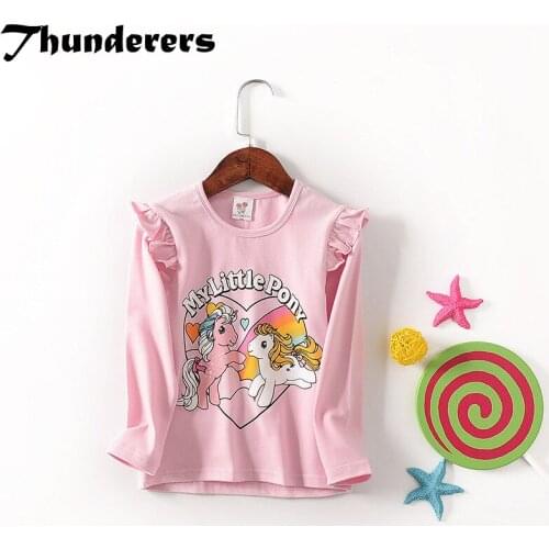 Thunderers Spring Autumn Casual Kids Shirt For Girl Boy Printed Unicorn Long Sleeve Children Blouses Girls Boys Clothes 3Y-7Y