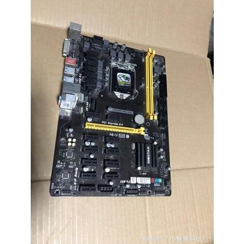 USED BIOSTAR TB250-BTC PRO 12 cards LGA 1151 DDR4 Mining 12PCIE Support 12 Video Card BTC ETH ZEC Mining TB250 BTC USB 3.0