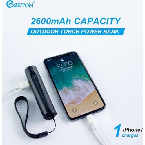 2600mAh Led Power Bank Flashlight Gift Torch Power Bank Lantern Power Bank Battery Pack Mobile Charger Emergency Torch powerbank