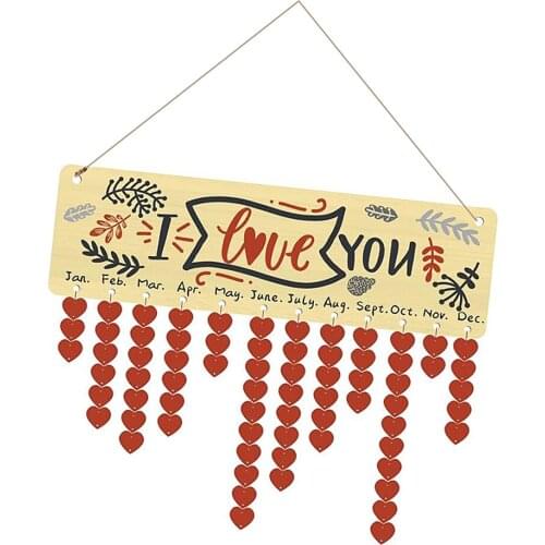 I Love You Birthday Planner Calendar Board Reminder Plaque Valentine Decor