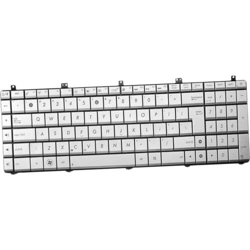 Silver Keyboard Replacement for ASUS N75 N75S N75SF N75SL Keyboard Laptop Replacement Keyboards