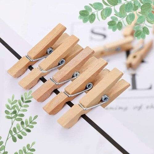 50/100pcs Mini Wooden Clothes Pegs 2.5cm Photo Clips Clothespin Craft Photo Paper Clamps Hanging Pictures Party Home Decor