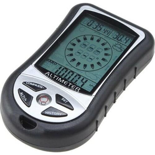 8 In 1 Outdoor Hiking Equipment Digital Compass Altimeter Backlight LCD Display