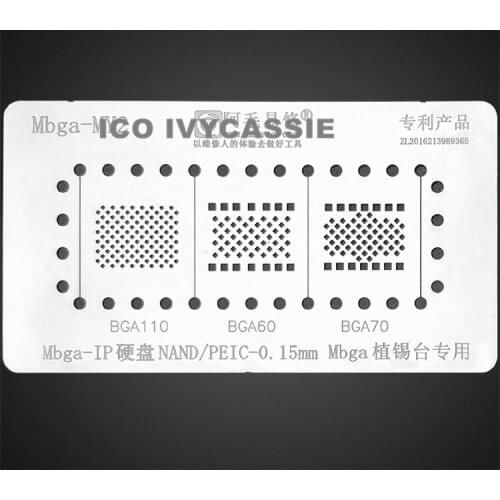 Amaoe MBGA-MY2 For iPhone Nand Flash IC Chip BGA Stencil BGA110 BGA60 BGA70 Reballing Solder Tin Plant Net Amaoe Steel Mesh Heat