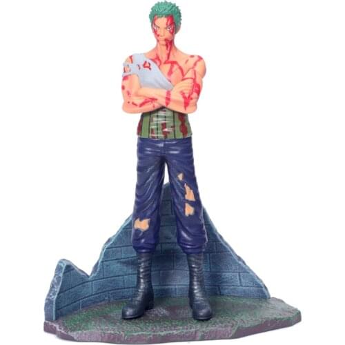 Anime One Piece Roronoa Zoro with Blood Battle Damage Ver. GK PVC Action Figure Statue Collectible Model Kids Toys Doll 23CM