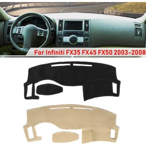 Car Dash Cover Dashboard Dashmat Sun Visors Sunshade Mat Carpet For Infiniti FX35 FX45 FX50 2003-2008 Black Beige Anti-slip
