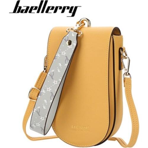 Baellerry New Wallet Long Casual Ladies One-shoulder Messenger Bag Vertical Mobile Phone Bag Korean Buckle Clutch