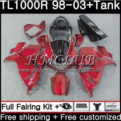 +Tank For SUZUKI TL1000R 1998 1999 2000 2001 2002 2003 38HC.5 Wine red blk TL1000 R TL 1000 R 1000R 98 99 00 01 02 03 Fairings