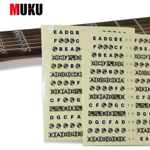 BATES One Piece Six-string Guitar Fretboard Music Note Stickers