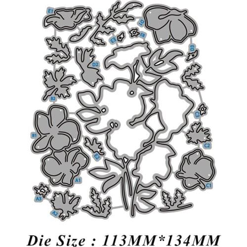 Flower combination 2021New Metal Cutting Dies for Scrapbooking Frame Edge No Stamps Stencil Cuts Crafts Navidad Molds Die Paper