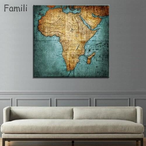 Decorative Pictures Canvas Painting no Framed Old Political World Map of the World ArtWork for Living Room Office Decor