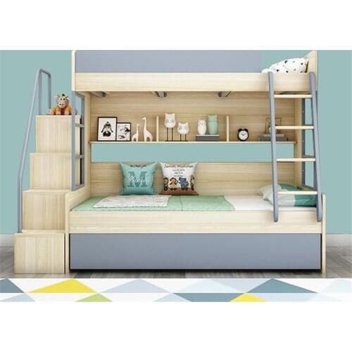 Full Stairway with drawers step trundle wood kids bunk bed