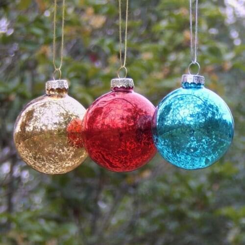 Diameter=6cm Mini Size Hand Painting Glass Globe Christmas Tree Hanging Decorative Handmade Pendant Friend Gift