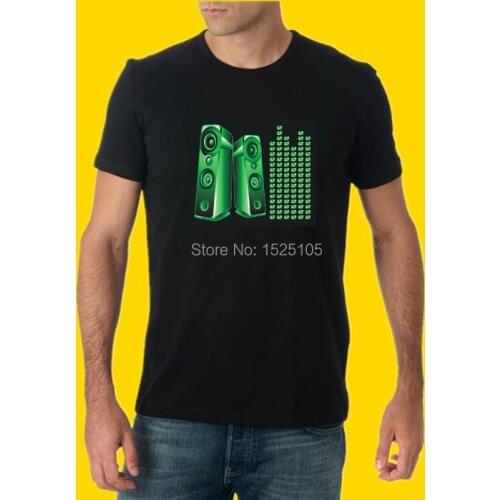DJ cool t-shirt El music flashing T shirt with inverter for club