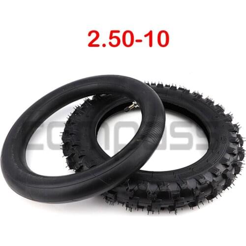 Rubber Motorcycle Tyre & Inner Tube Set 2.50-10 Pocket Durable Thick Wheel Tires for Yamaha PW50 PW 50