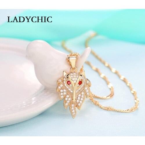 LADYCHIC 2019 Elegant Little Fox Pendant Necklaces Fashion Red Eyes Fox High Quality Jewelry Accessories for Women Party LN1146