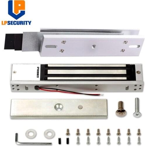 LPSECURITY 280KG Magnetic locks with Aluminum U-bracket used for frameless glass door
