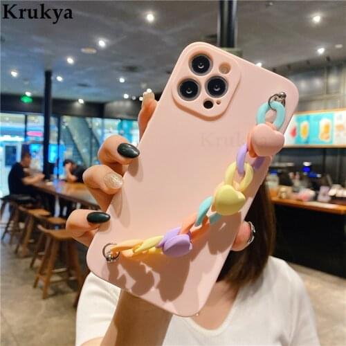 Love Heart Bracelet Chain Case on for Samsung Galaxy S21 Ultra S21 S20 FE S10 S9 S8 Plus S10E S7 Edge Silicone Cover Shell Coque