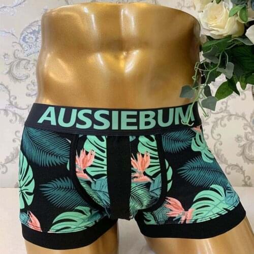 Mens underwear low waist breathable printed beach wind boxer shorts fashion mens boxer shorts mens underwear aussiebum