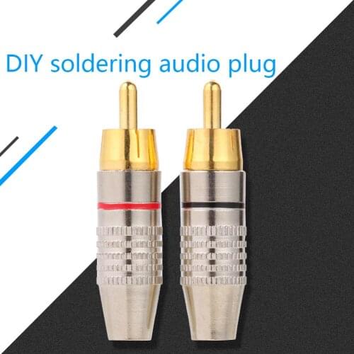 10pcs RCA Soldering Connector Audio Video Cable Adapter Replacement Part DIY RCA Speaker Male Plug