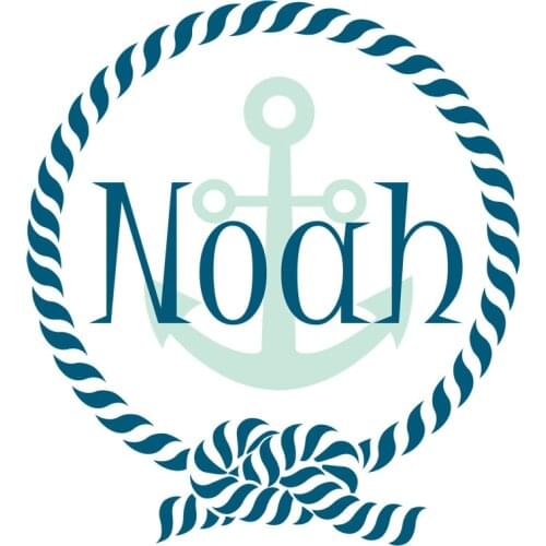 Personalised Boys Name Wall Stickers For Baby Boy Room Removable Sailor Themed Anchor Wall Decal Mural DIY Home Decor ZA291