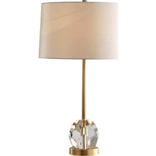 All-copper Crystal Modern Table Lamps Living Room Bedroom Bedside Study Luxury Desk Lighting American Decorative Table Lights